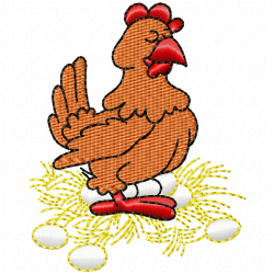 Chickens And Roosters Embroidery Design 4